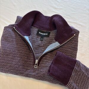 Bonobos Men's Purple Zip-Up Sweater